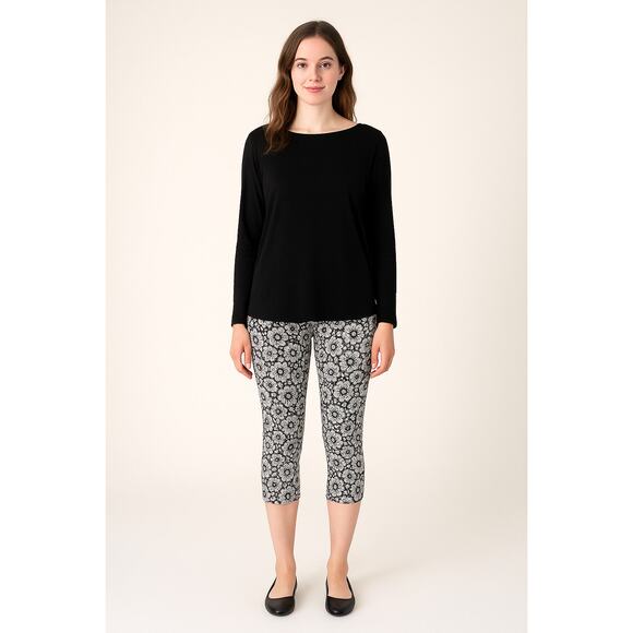 Lululemon Wunder Under Crop Leggings Size 4 Floral Print Nimbus Grey White EUC - Picture 1 of 11